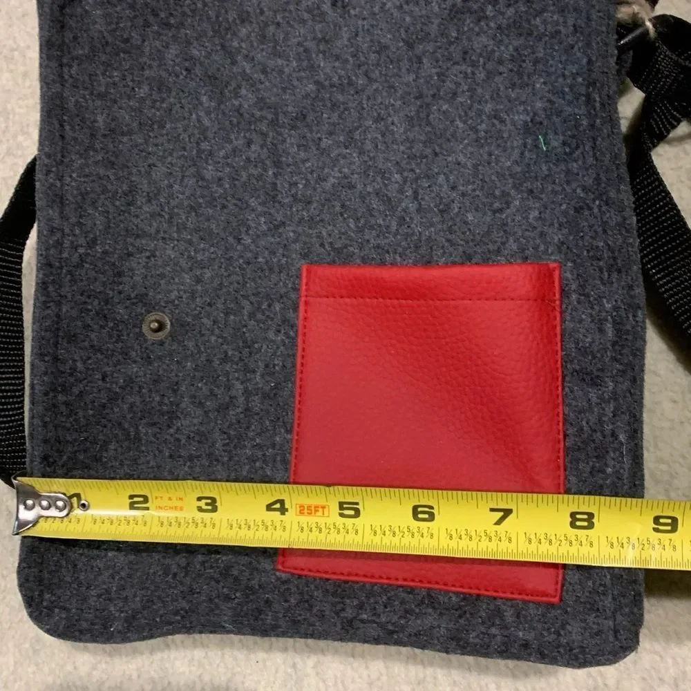 BOOKA, Stylish Red and Gray Men's Bag